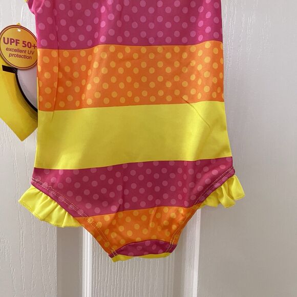 Nickelodeon SpongeBob SquarePants One Piece Swimsuit UPF 50+ Girls Size 2T TAGS - Picture 10 of 10